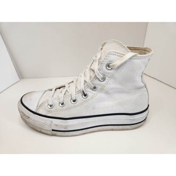 Converse All Star Shoes Women's 5.5 White Lift Platform Chuck Taylor Sneakers - Picture 6 of 9